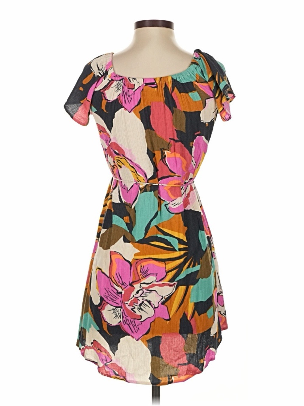 Billabong Floral Tie-Waist Mini Dress (S)